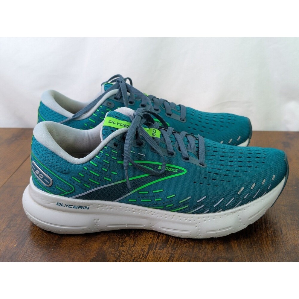 Brooks Men’s Running Shoes Glycerin 20 Size 9D Kayaking/Heron/Green Gecko - Picture 7 of 13